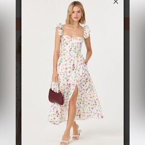 NWT ASTR THE LABEL Wedelia Floral Bustier Midi Dress